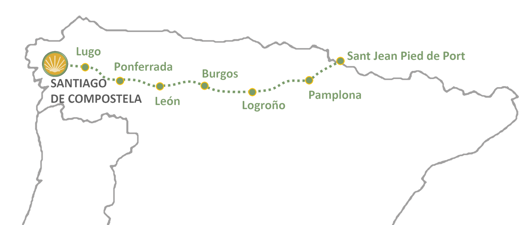 Mapa del Camino de Santiago Francés
